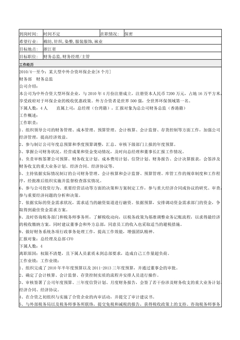 个人简历模板