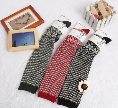 【2014款 秋冬 日本原单秋冬加厚型毛线长筒袜套 4色】价格_厂家_图片 -